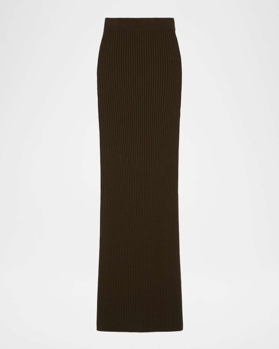Ribbed Wool-Cashmere Maxi Pencil Skirt